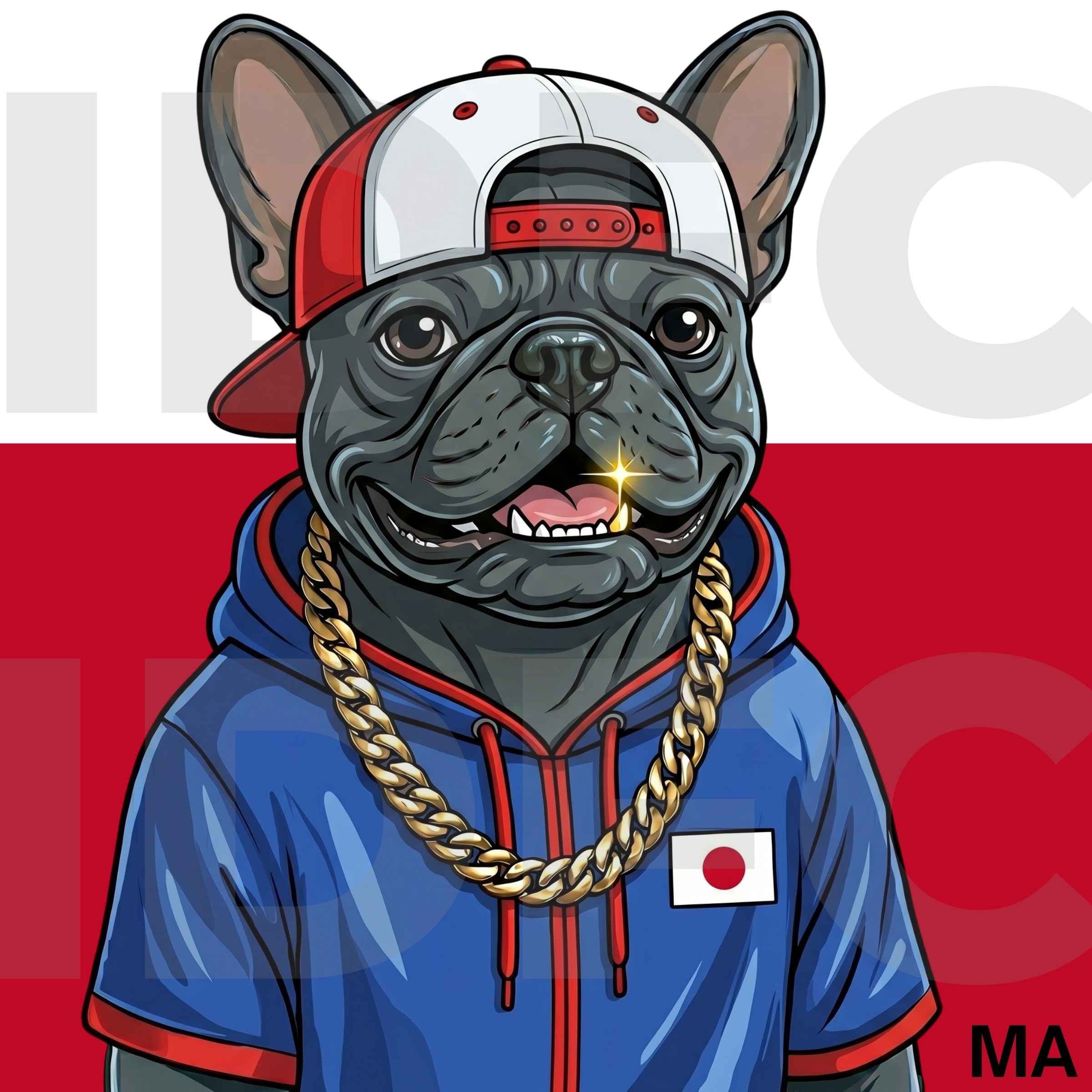 The Samurai, a French bulldog in Japan-inspired clothing